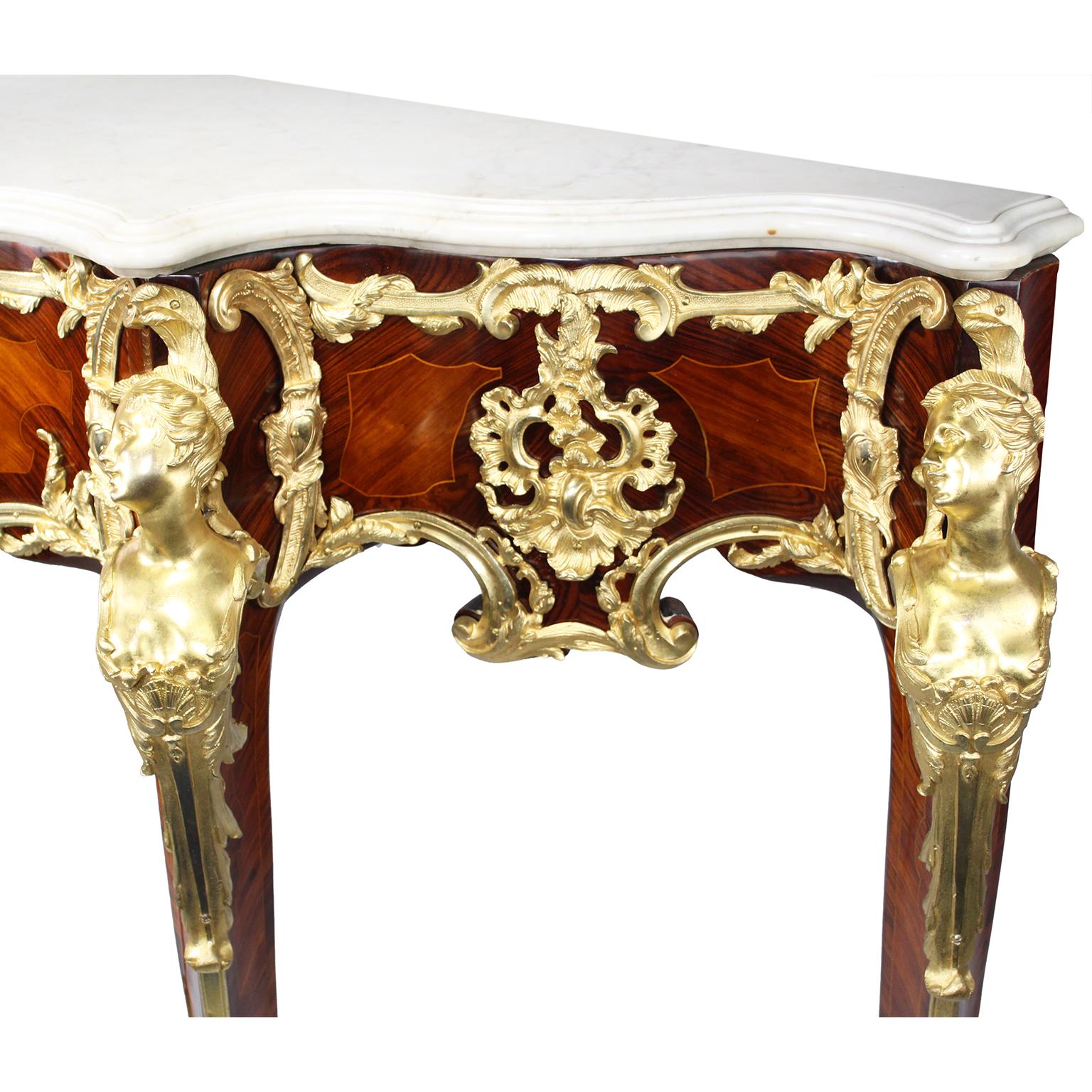 French 19th Century Louis XV Style Ormolu-Mounted Console After Charles Cressent For Sale 1