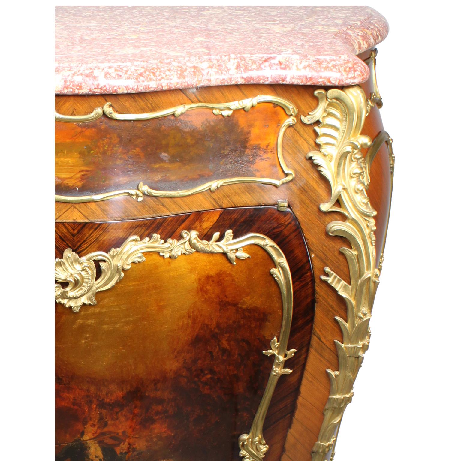 French 19th Century Louis XV Style Ormolu Mounted Kingwood Vernis-Martin Cabinet For Sale 1