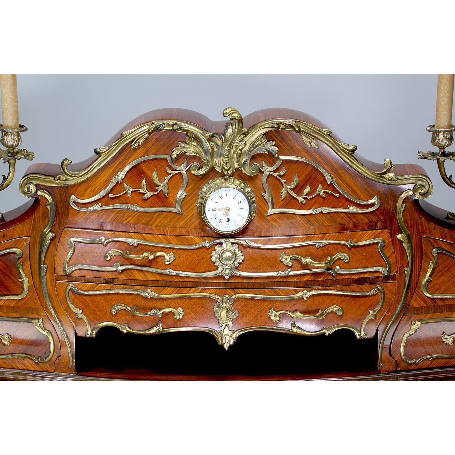 French 19th Century Louis XV Style Ormolu-Mounted Lady's Secretary Desk, Millet In Fair Condition For Sale In Los Angeles, CA
