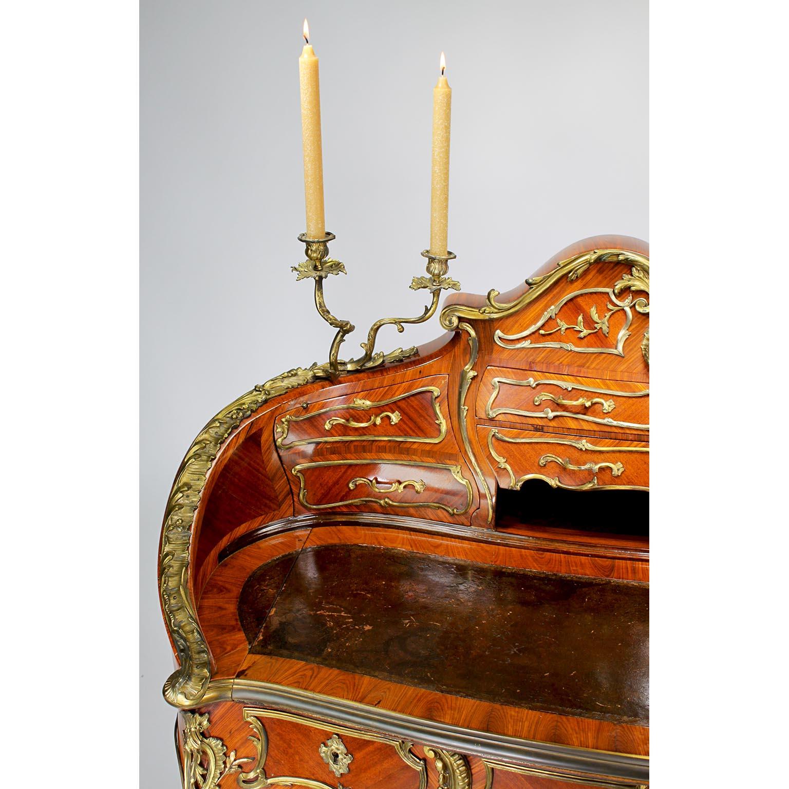 French 19th Century Louis XV Style Ormolu-Mounted Lady's Secretary Desk, Millet For Sale 1
