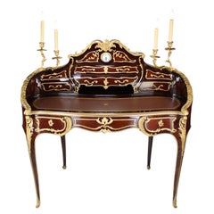 Bureau de secrétaire de dame de style Louis XV du 19ème siècle monté en bronze doré, Millet