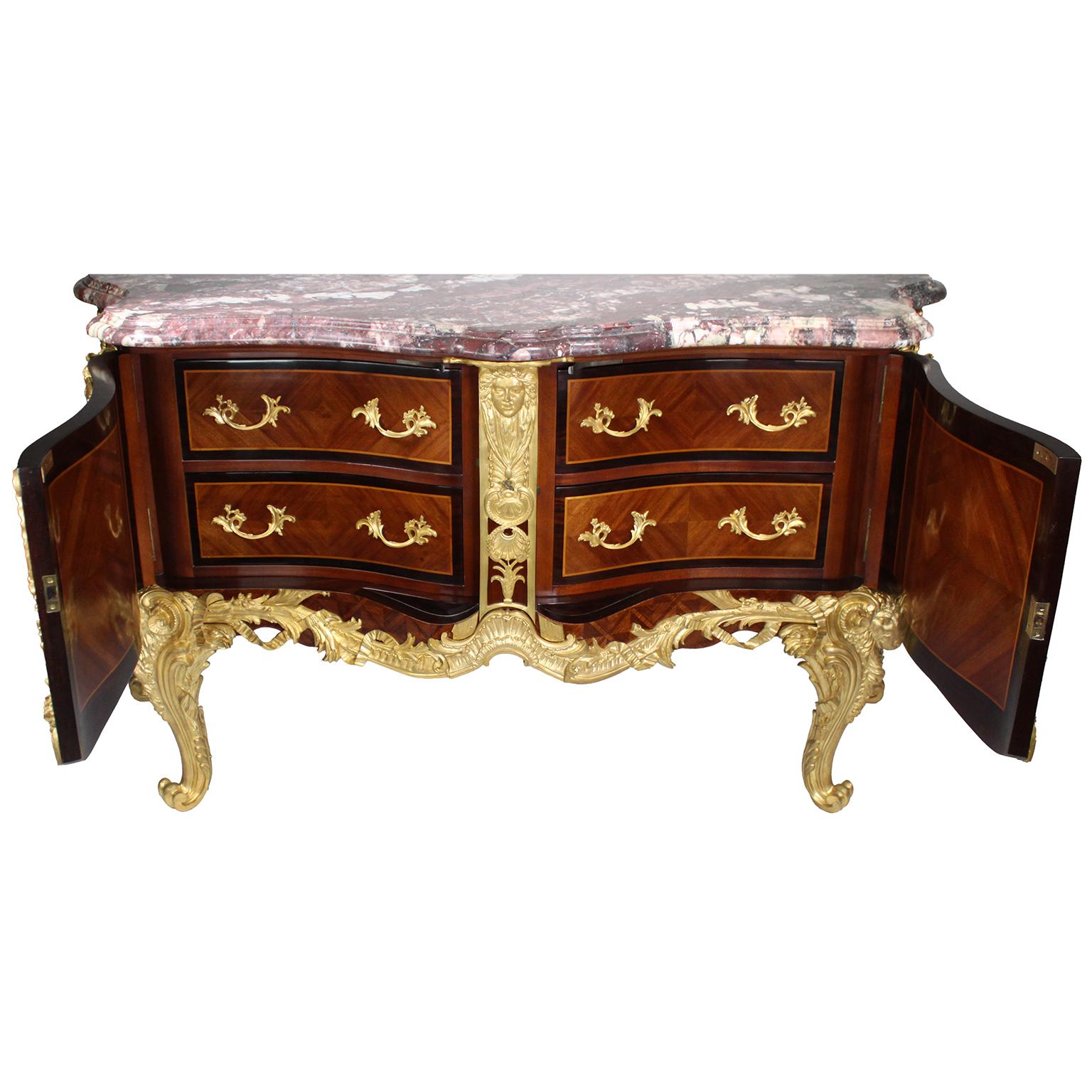 Commode Médallier francese del XIX secolo in stile Luigi XV con ormeggio in mogano in vendita 12
