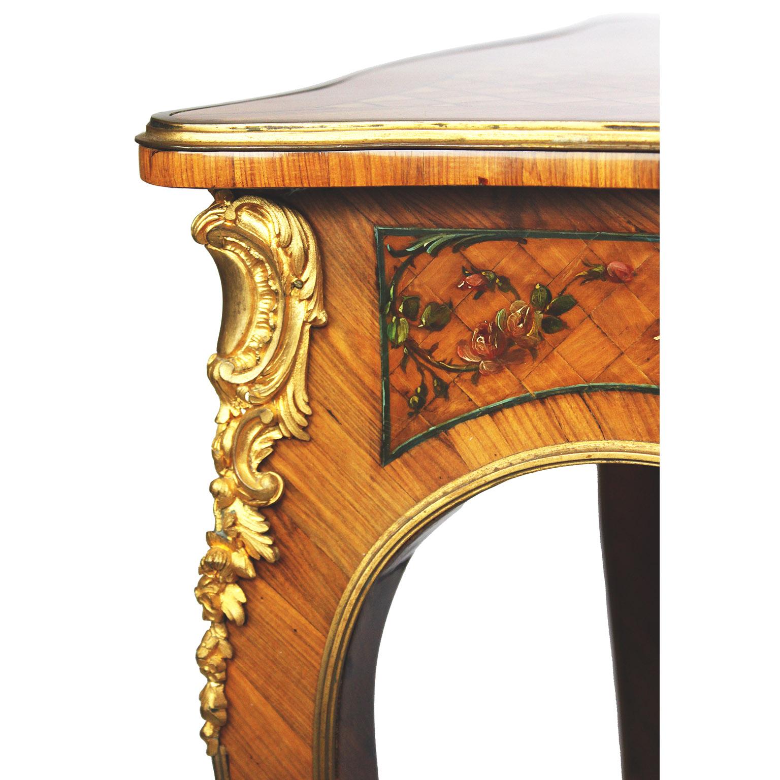 Scrivania francese del XIX secolo in stile Louis XV con ormeggio e Vernis Martin, Attr. Majorelle in vendita 5