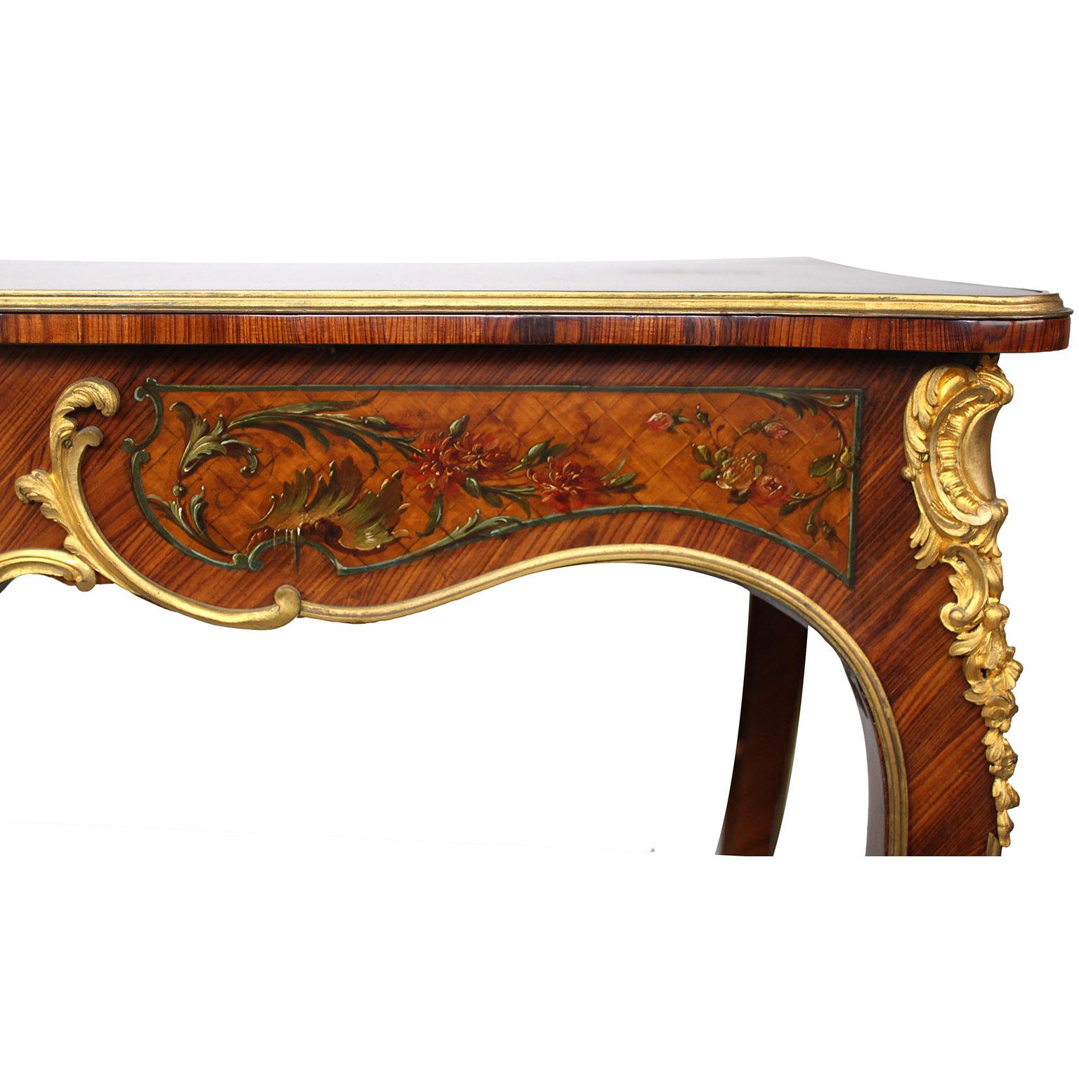 Scrivania francese del XIX secolo in stile Louis XV con ormeggio e Vernis Martin, Attr. Majorelle in vendita 6
