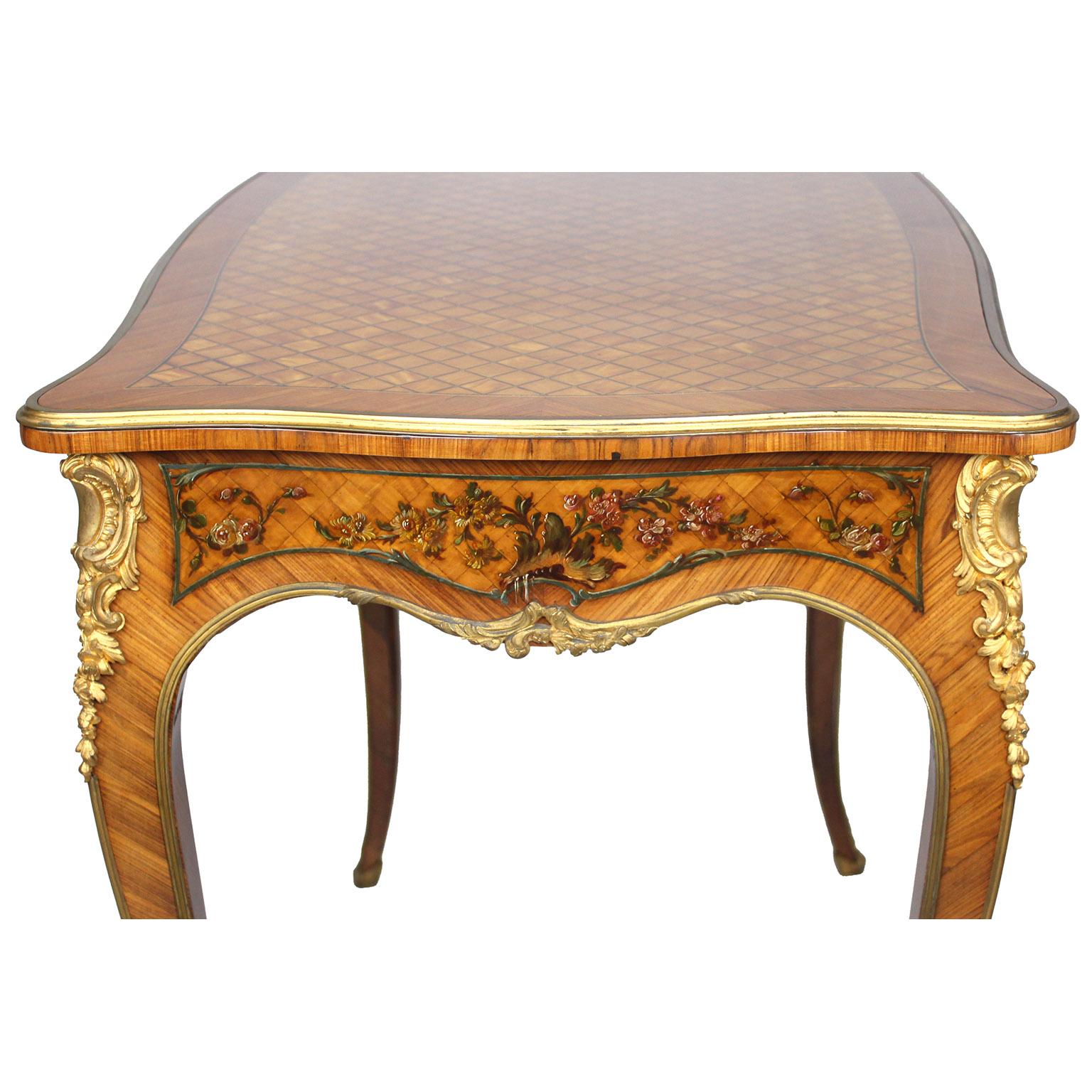Scrivania francese del XIX secolo in stile Louis XV con ormeggio e Vernis Martin, Attr. Majorelle in vendita 1