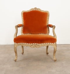 Französisches bemaltes Fauteuil im Louis-XV-Stil des 19. Jahrhunderts