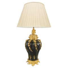 French 19th Century Louis XV Style Patinated Bronze and Ormolu Lamp