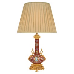 French 19th Century Louis XV Style Porcelain and Ormolu Lamp