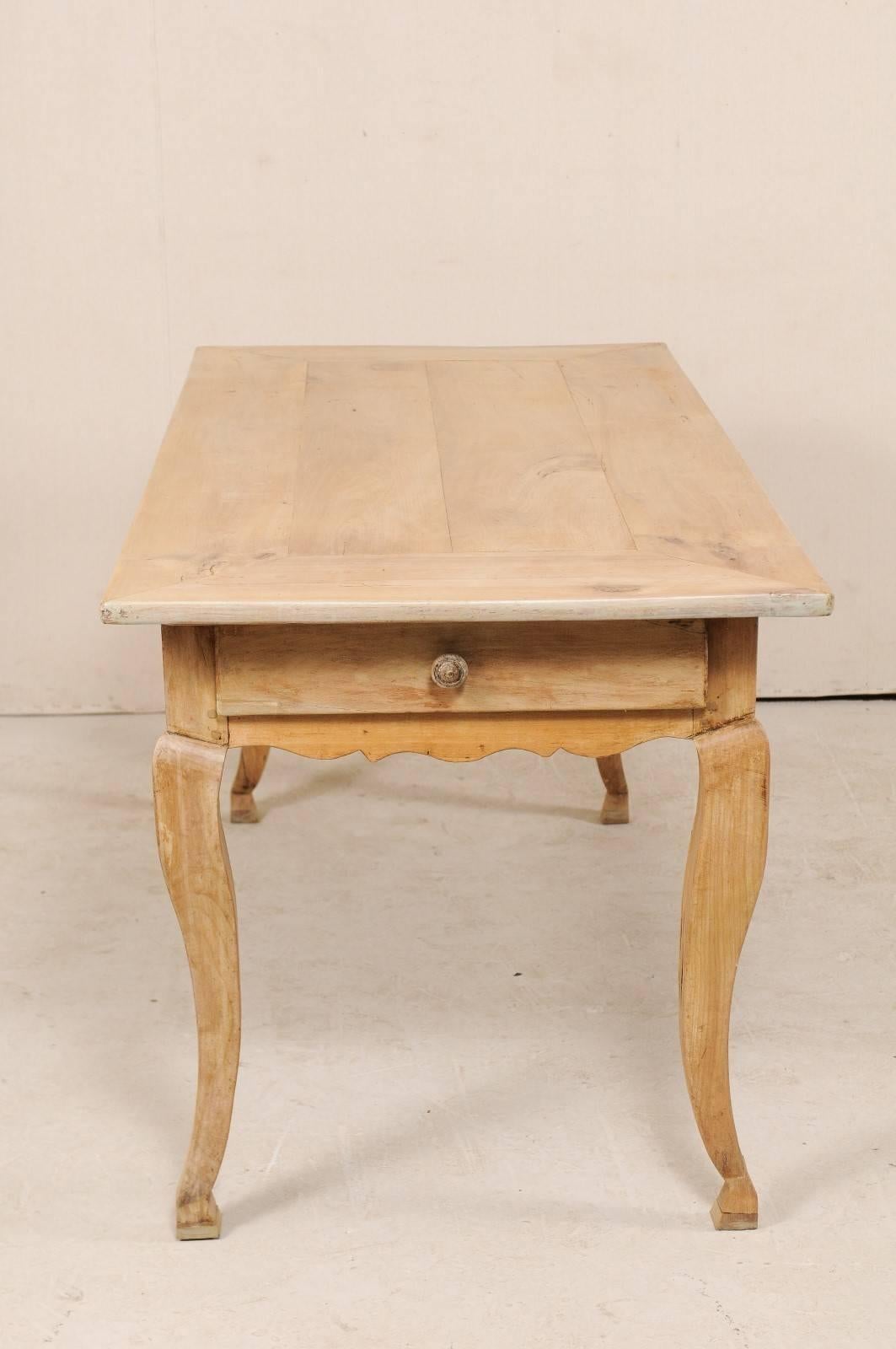 French 19th Century Louis XV Style Provincial Desk Table with Cabriole Legs 4