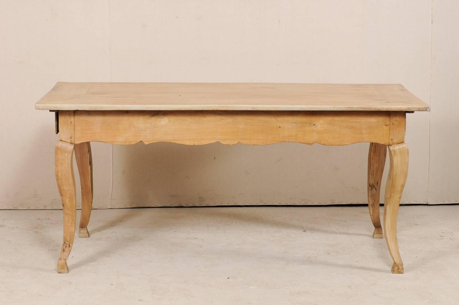French 19th Century Louis XV Style Provincial Desk Table with Cabriole Legs 6