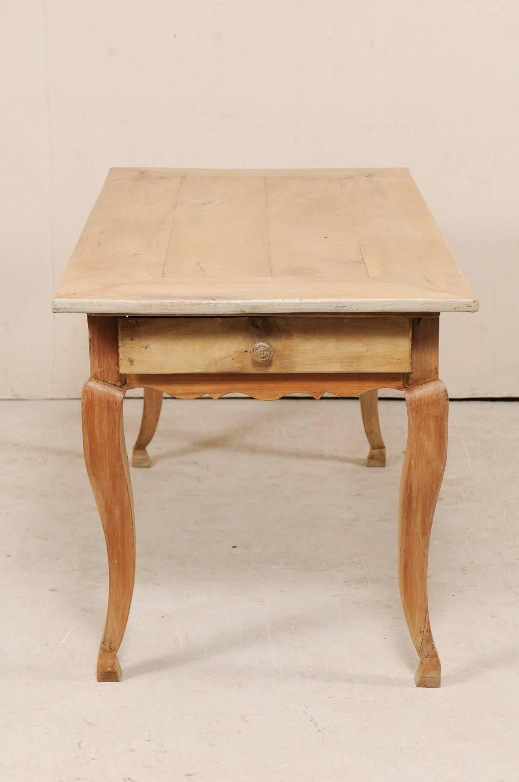 French 19th Century Louis XV Style Provincial Desk Table with Cabriole Legs 7