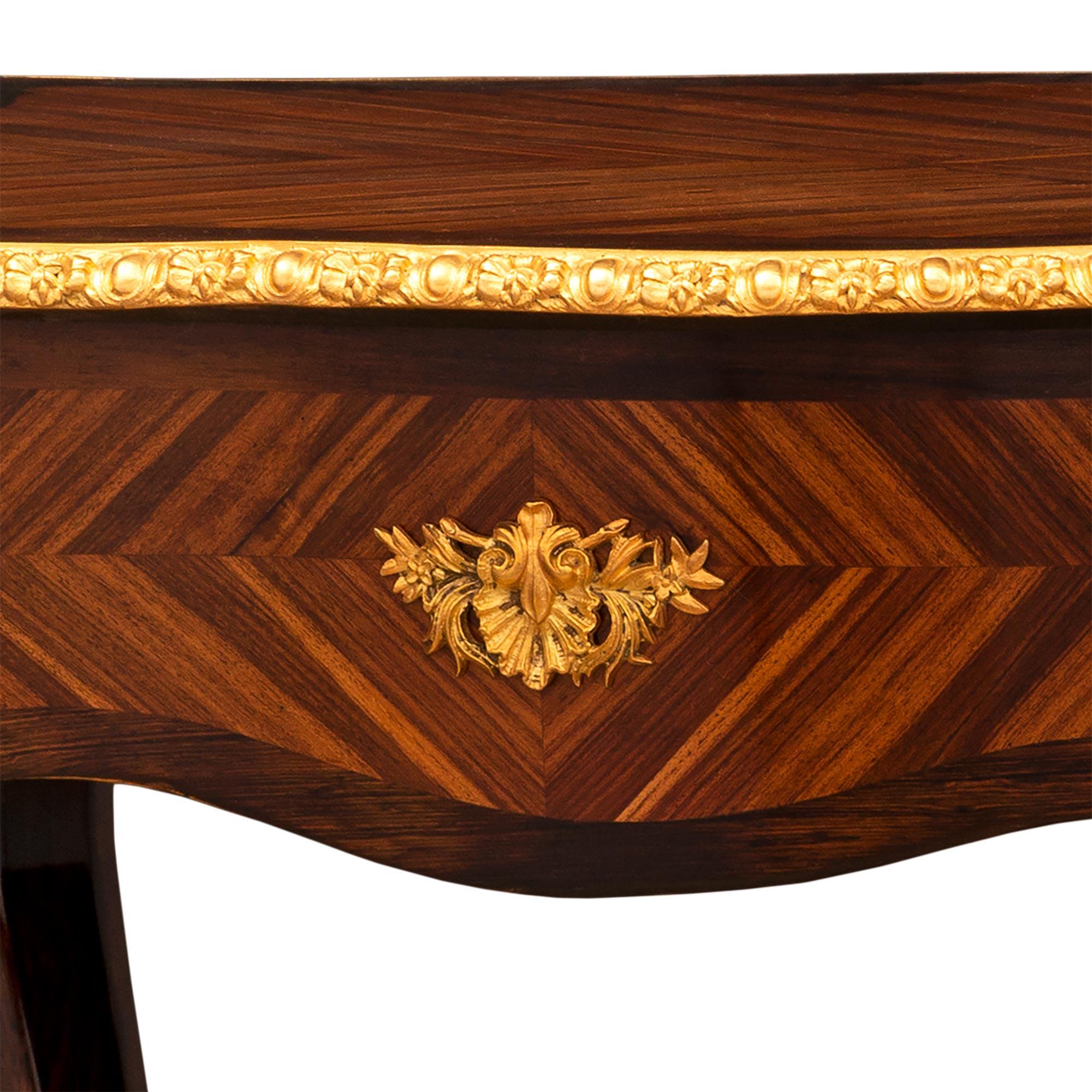 French 19th Century Louis XV Style Rosewood and Ormolu Center Table 2