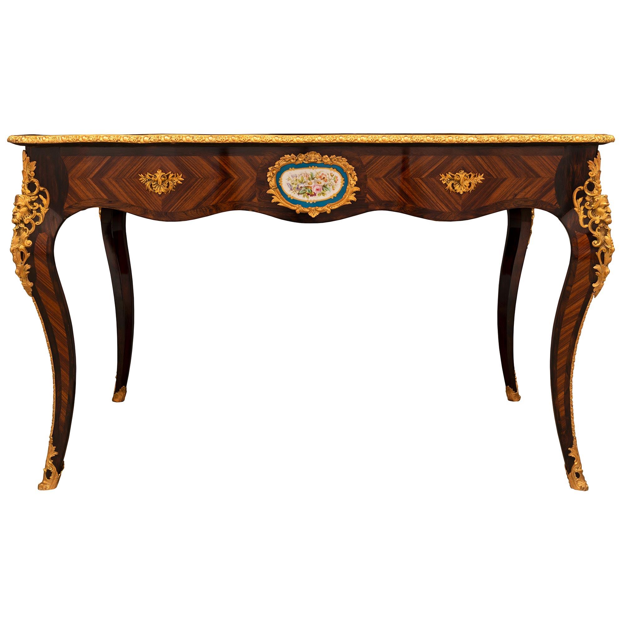 French 19th Century Louis XV Style Rosewood and Ormolu Center Table 4