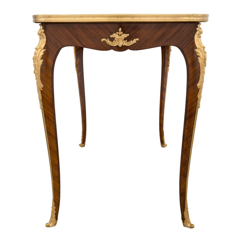 French 19th Century Louis XV Style Side Table/Desk, Signed F. Linke For Sale 1