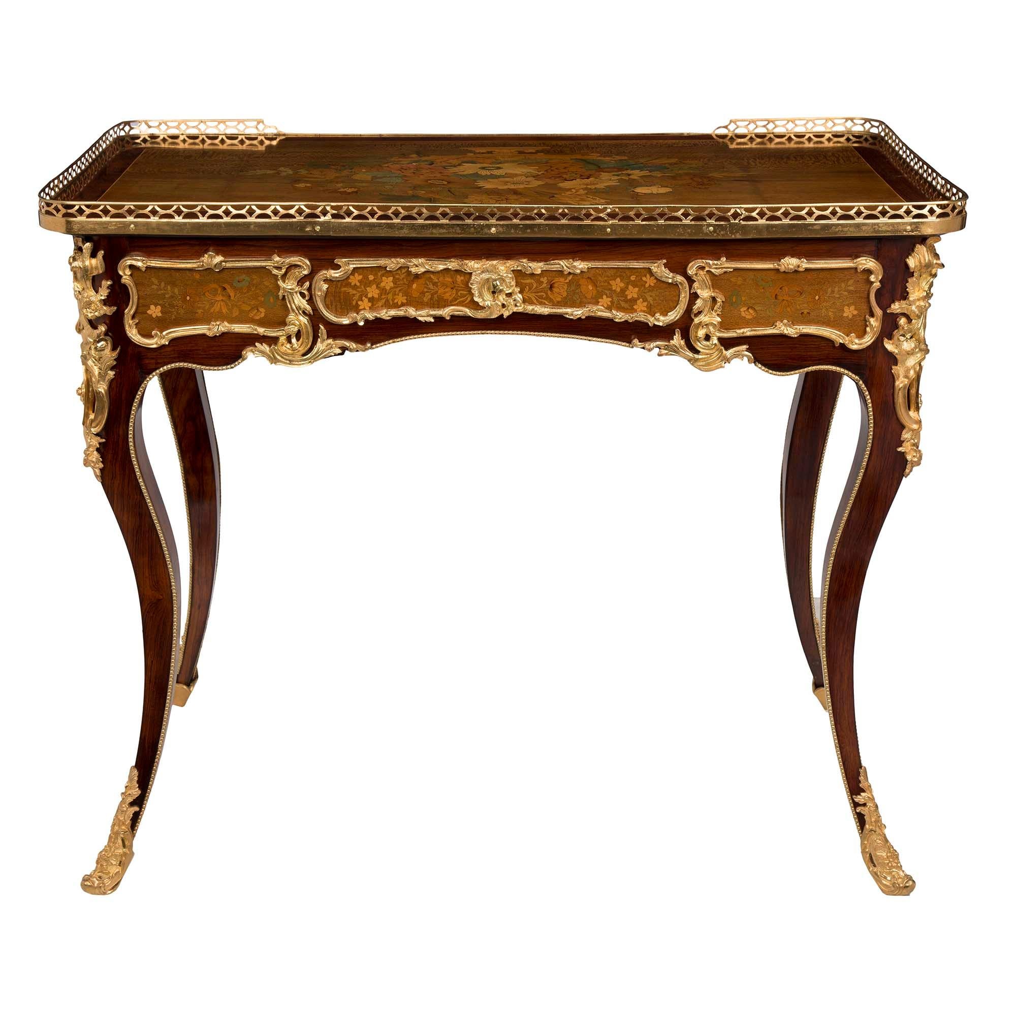 French 19th Century Louis XV Style Side Table/Writing Desk In Good Condition For Sale In West Palm Beach, FL