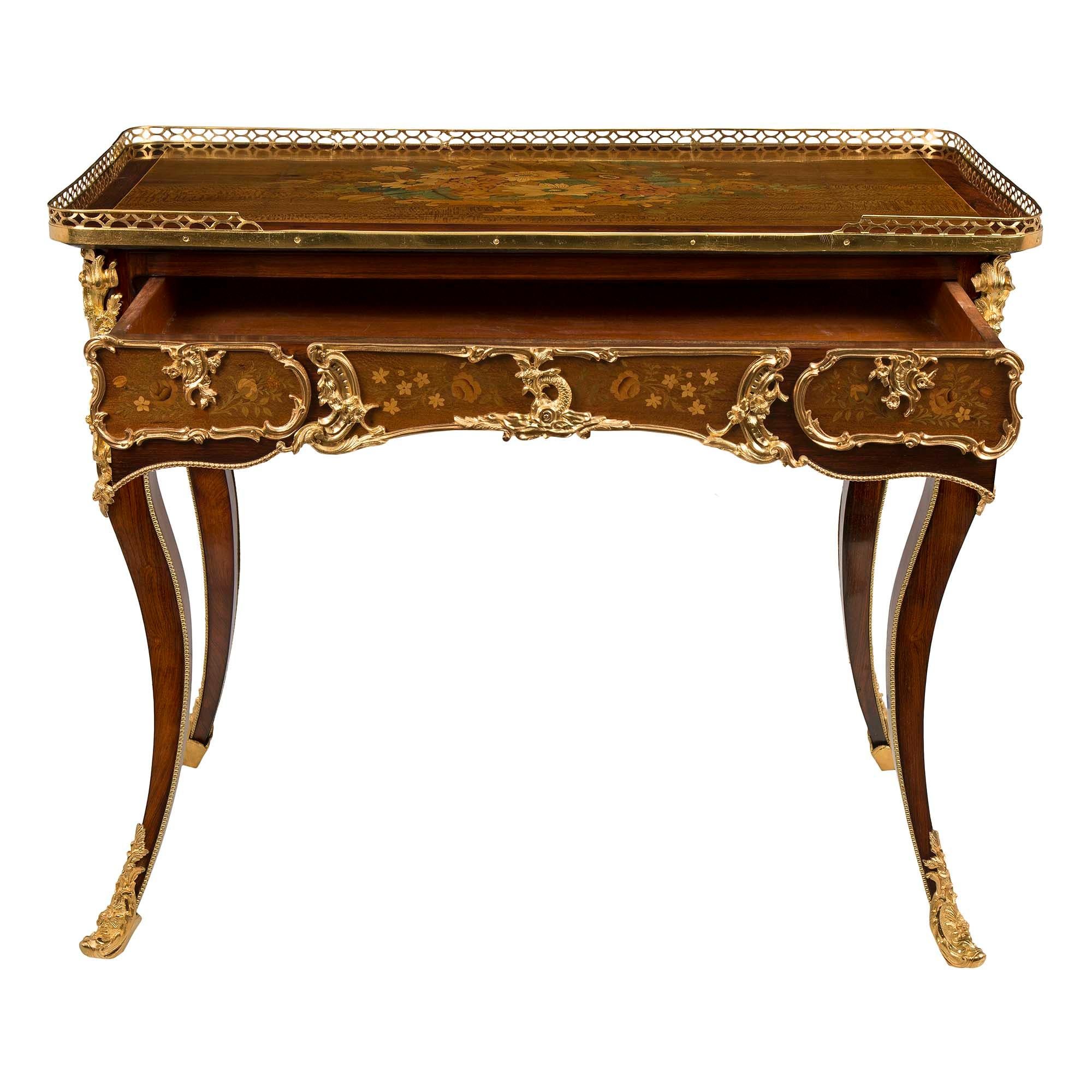 Ormolu French 19th Century Louis XV Style Side Table/Writing Desk For Sale