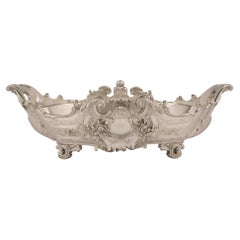 French 19th Century Louis XV Style Silvered Bronze Centerpiece