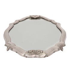 French 19th Century Louis XV Style Silvered Bronze Mirrored Centerpiece