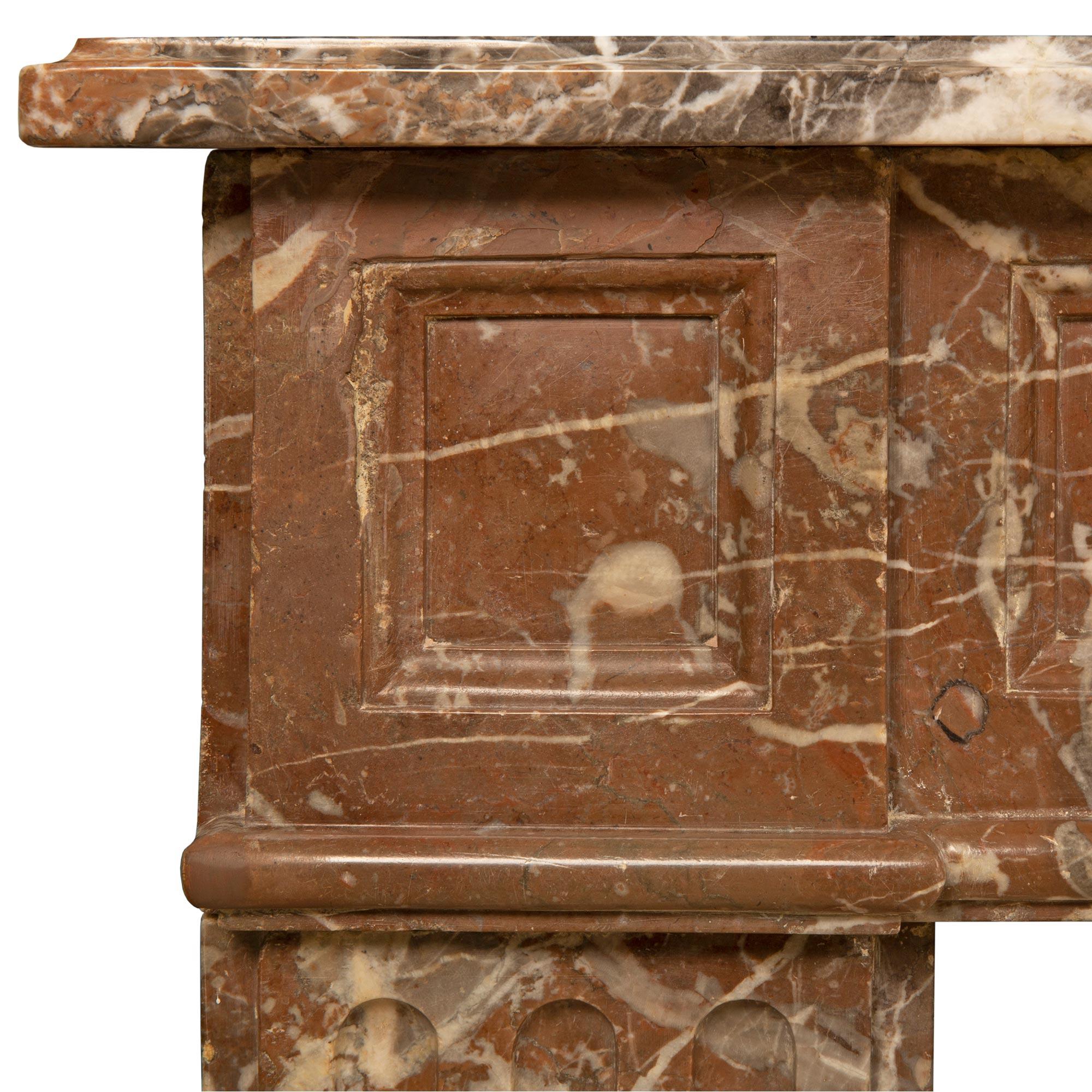 French 19th Century Louis XV Style Stone Mantel For Sale 1