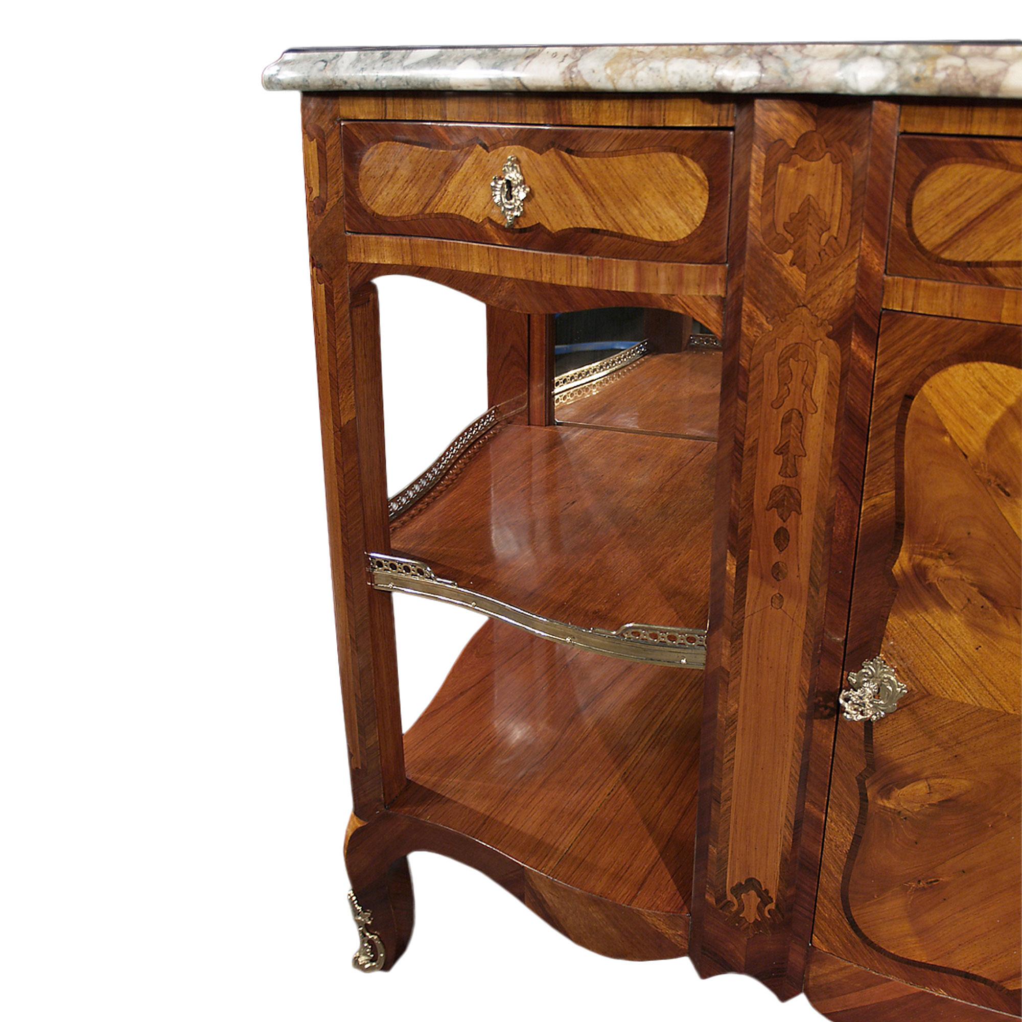 French 19th Century Louis XV Style Tulipwood and Kingwood Buffet For Sale 1