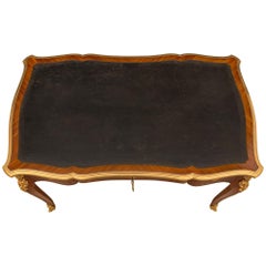French 19th Century Louis XV Style Tulipwood and Kingwood Desk