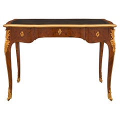French 19th Century Louis XV Style Tulipwood and Kingwood Desk