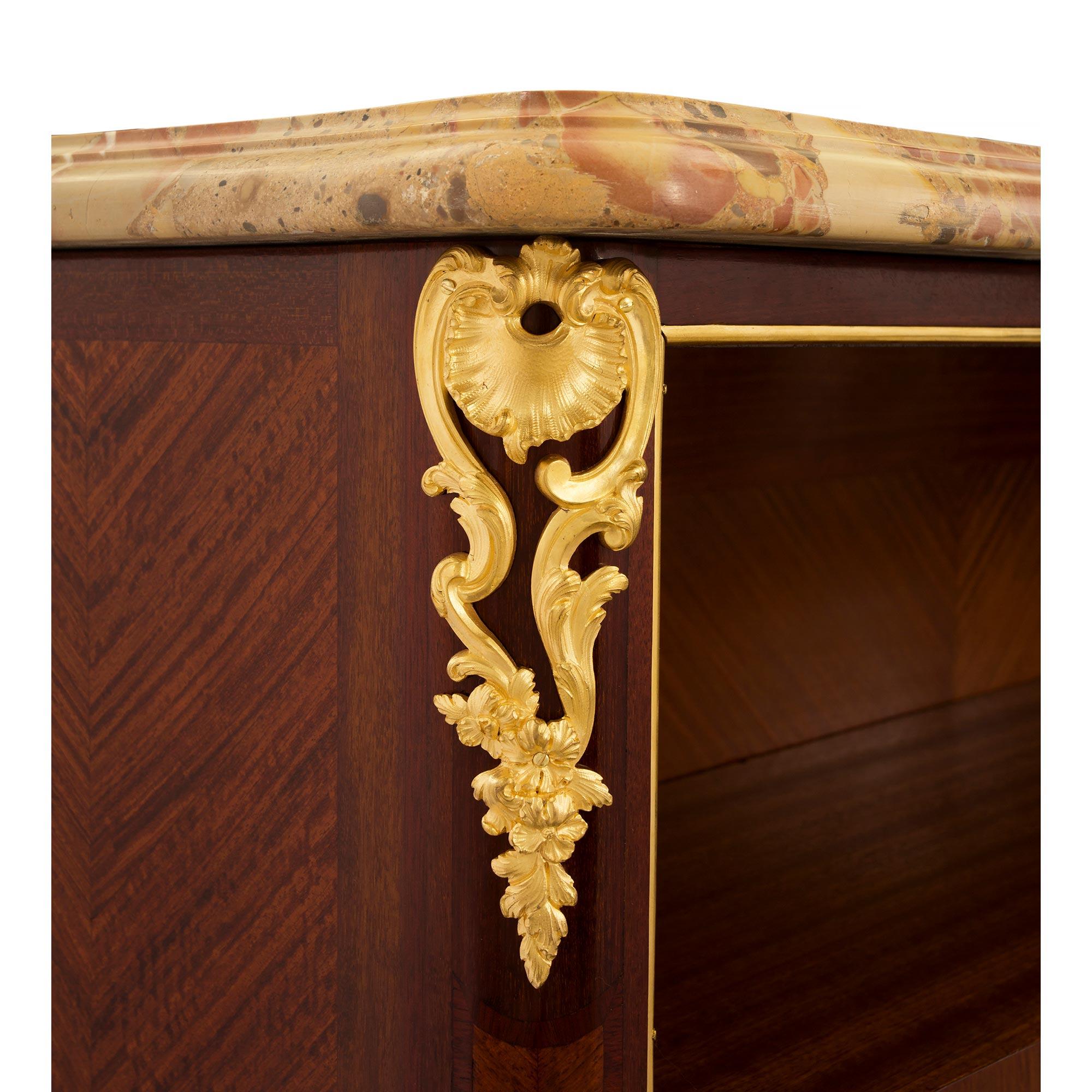 French 19th Century Louis XV Style Tulipwood and Ormolu Bibus For Sale 1