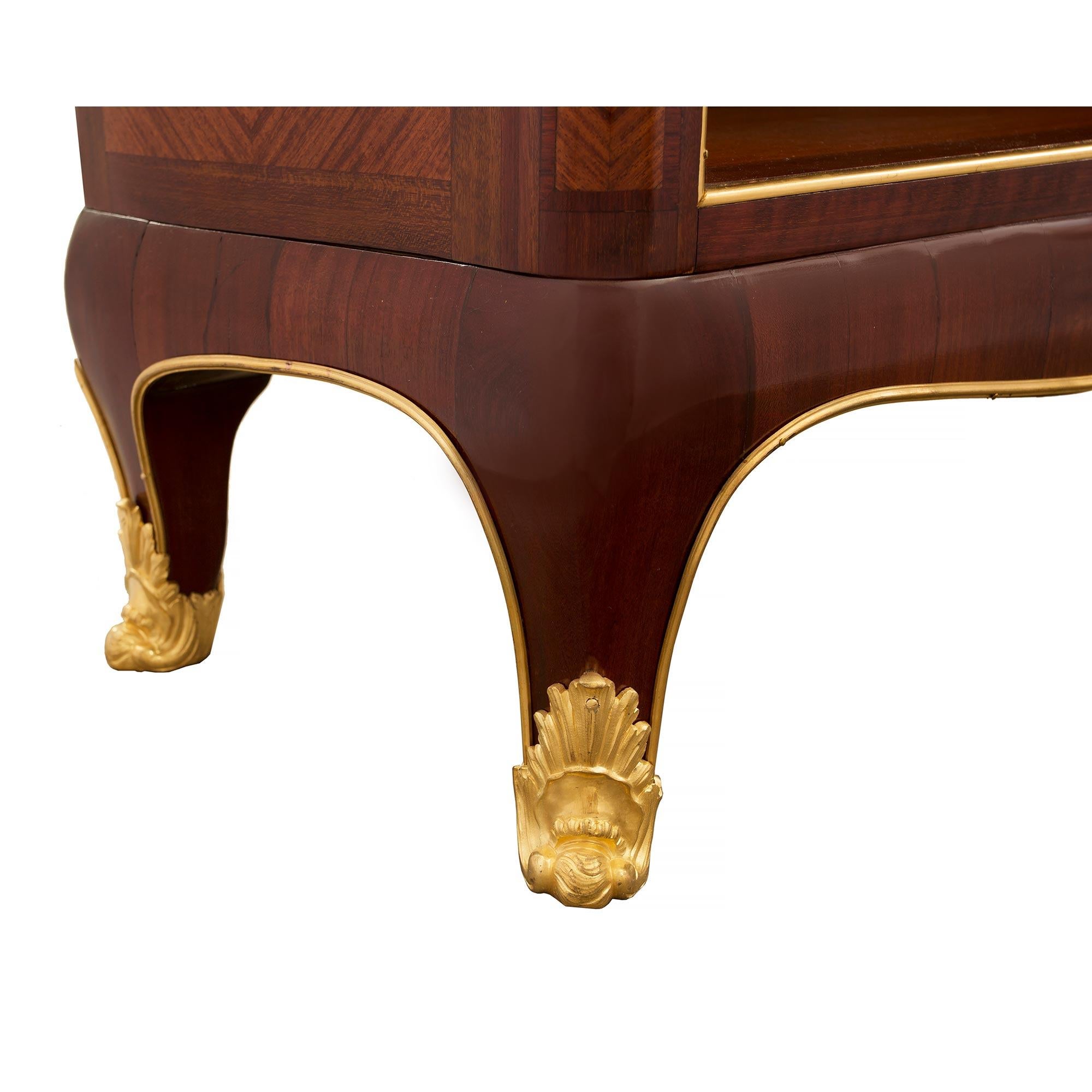 French 19th Century Louis XV Style Tulipwood and Ormolu Bibus For Sale 2
