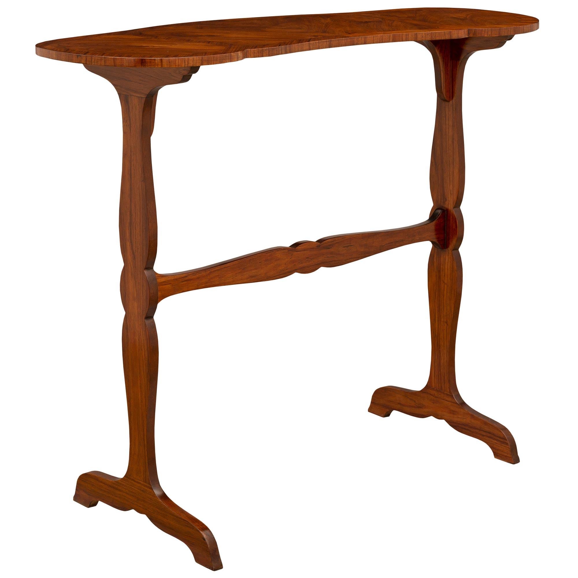 French 19th Century Louis XV Style Tulipwood Kidney Shape Table In Good Condition For Sale In West Palm Beach, FL