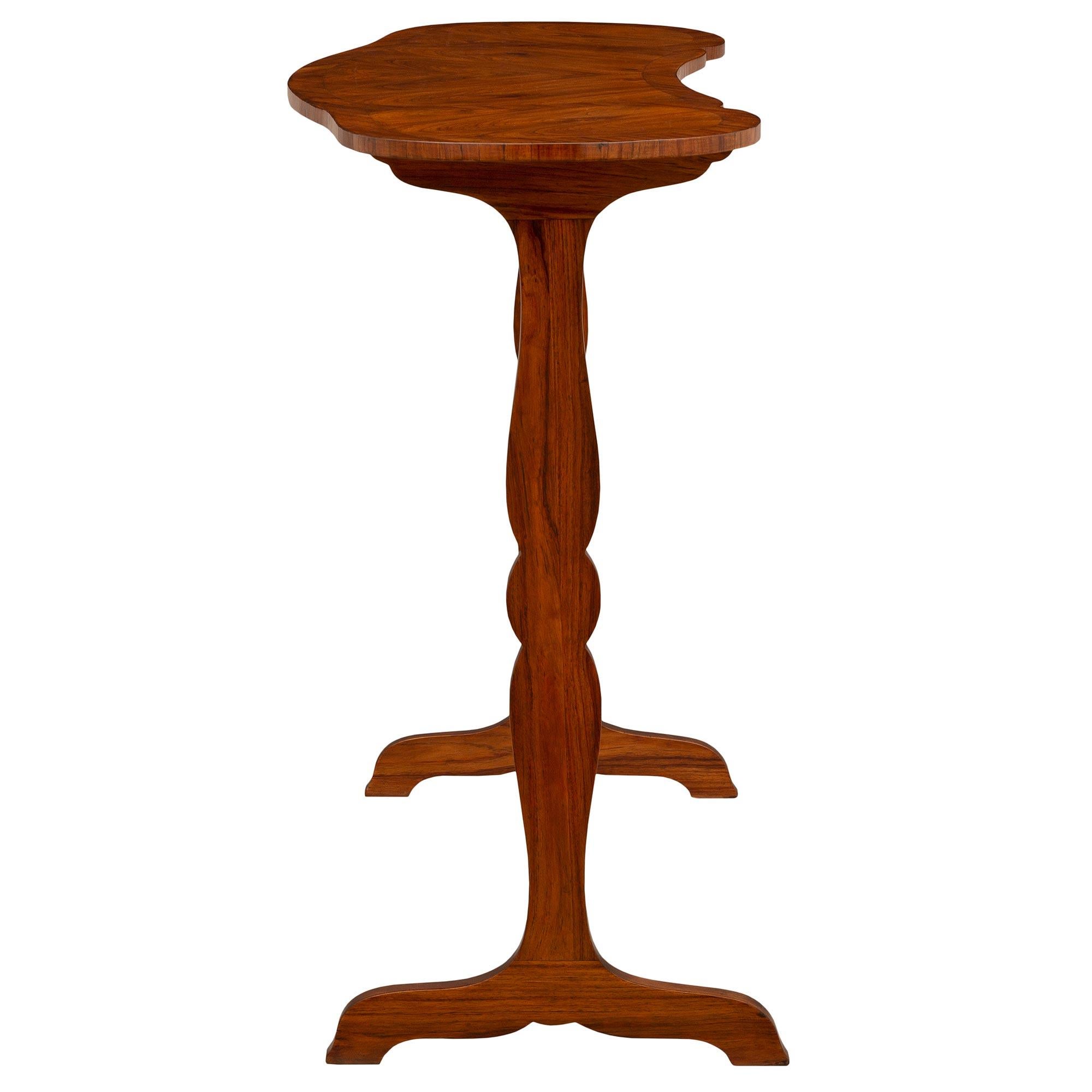 French 19th Century Louis XV Style Tulipwood Kidney Shape Table For Sale 1