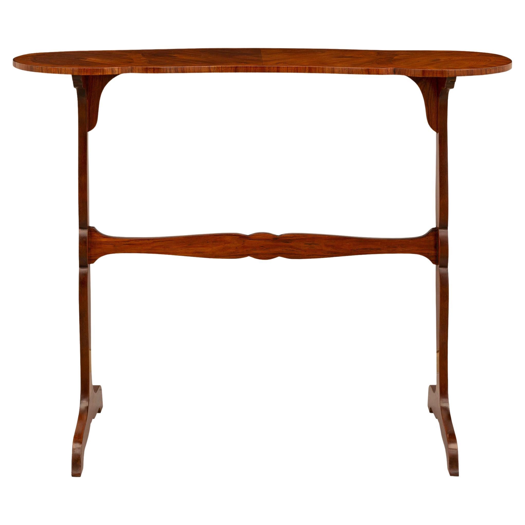 French 19th Century Louis XV Style Tulipwood Kidney Shape Table For Sale
