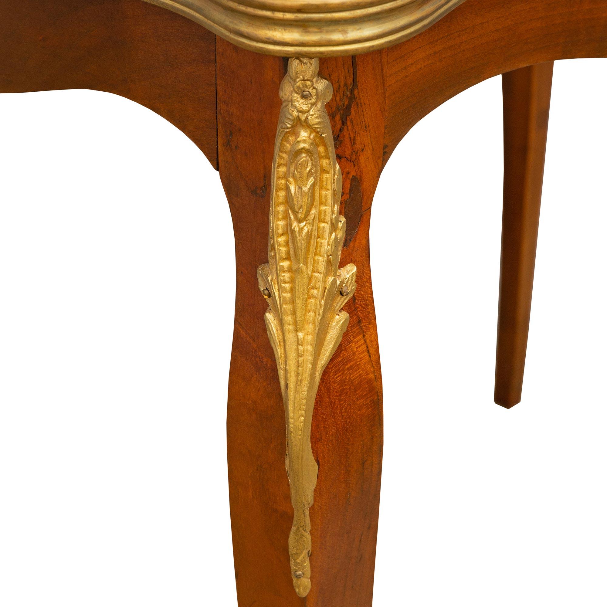 French 19th Century Louis XV Style Two-Tier Mahogany and Ormolu Serving Table For Sale 4