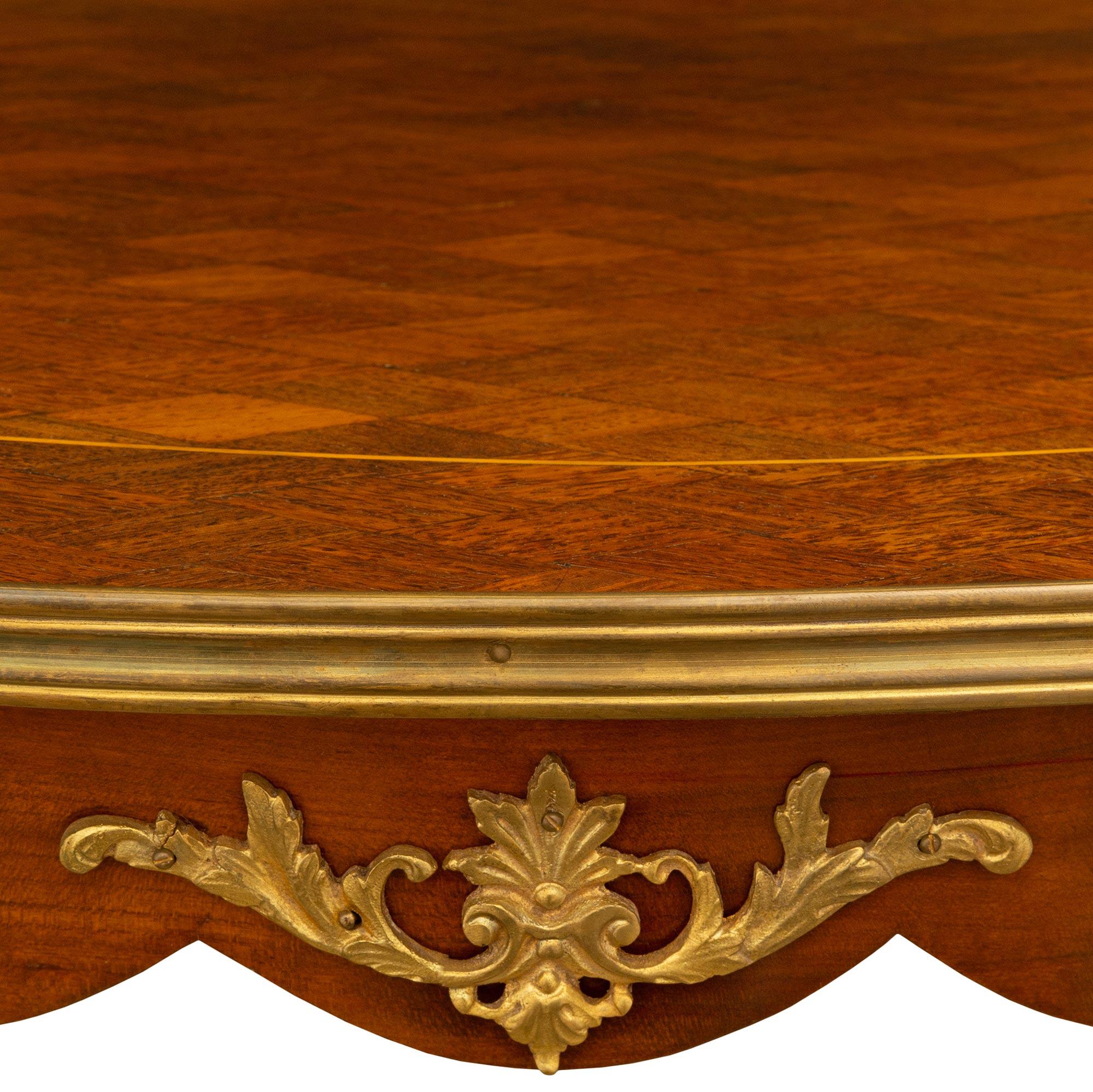 French 19th Century Louis XV Style Two-Tier Mahogany and Ormolu Serving Table For Sale 5