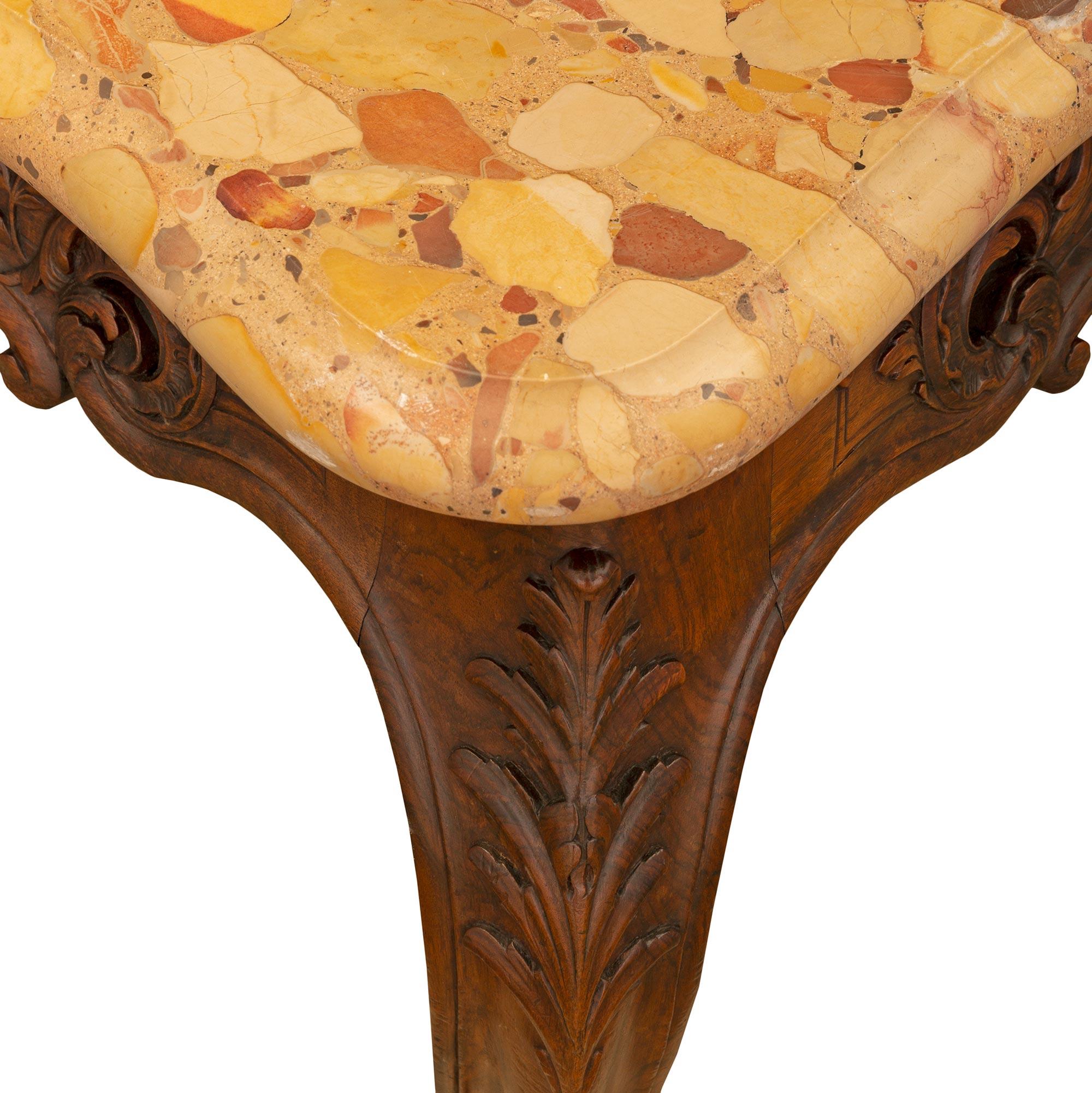 French 19th Century Louis XV Style Walnut Center Table For Sale 1