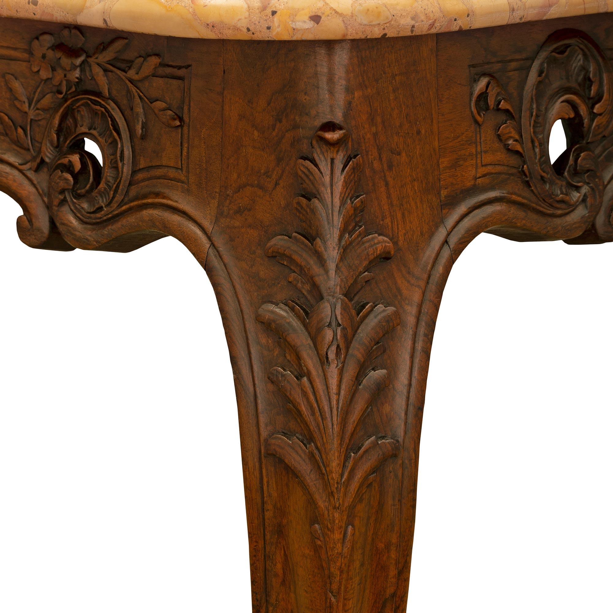 French 19th Century Louis XV Style Walnut Center Table For Sale 4