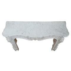 Kaminsims aus weißem Carrara-Marmor im Louis XV.-Stil des 19. Jahrhunderts