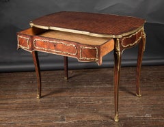 French 19th Century Louis XV Writing Table with Detailed Bronze Mounts
