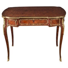French 19th Century Louis XV Writing Table with Detailed Bronze Mounts