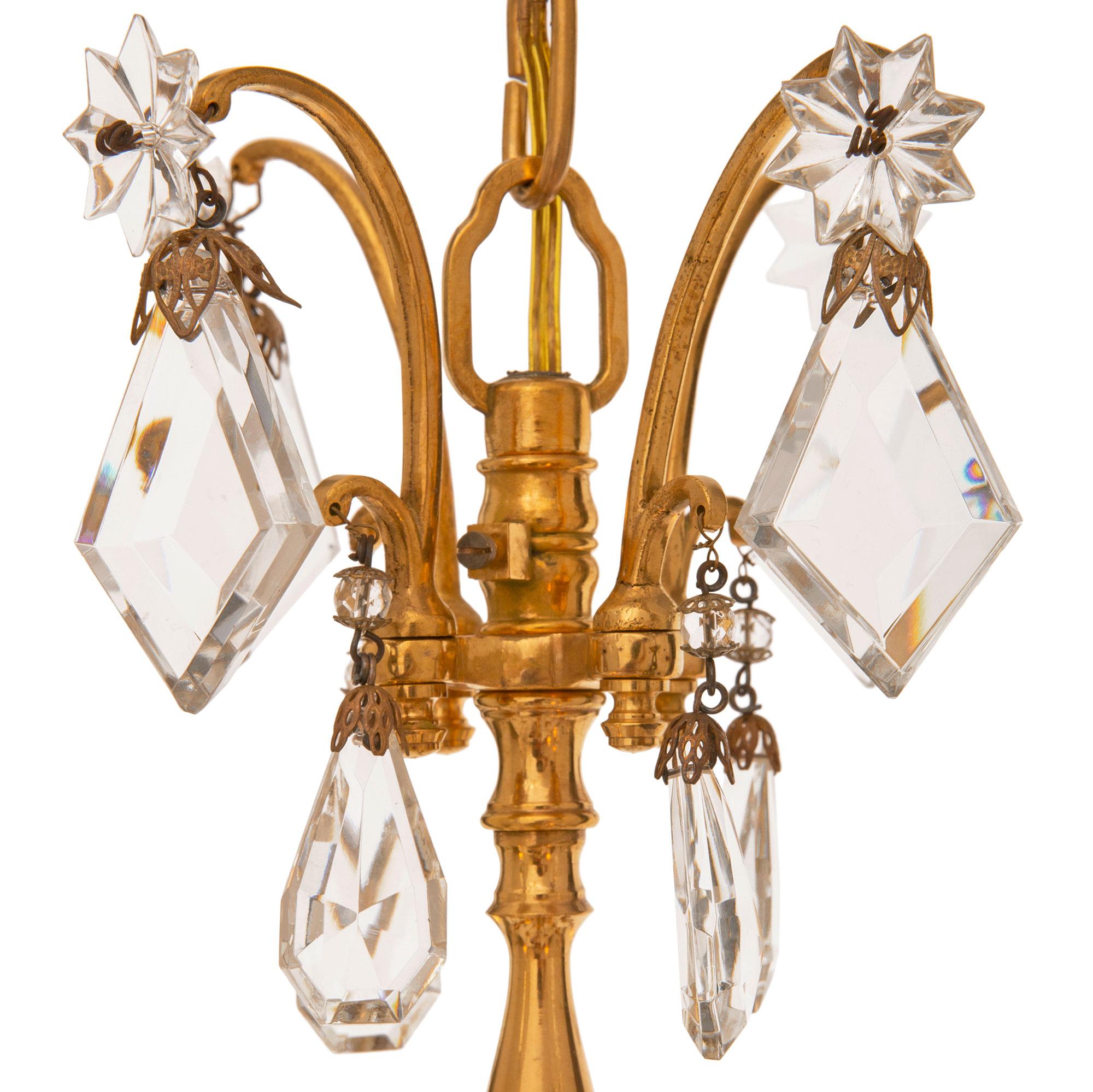 French 19th Century Louis XV/XVI St. Ormolu And Crystal Chandelier 2