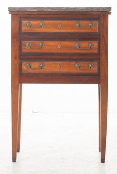 French 19th Century Louis XVI Bedside Chest with Marble Top