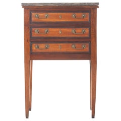French 19th Century Louis XVI Bedside Chest with Marble Top