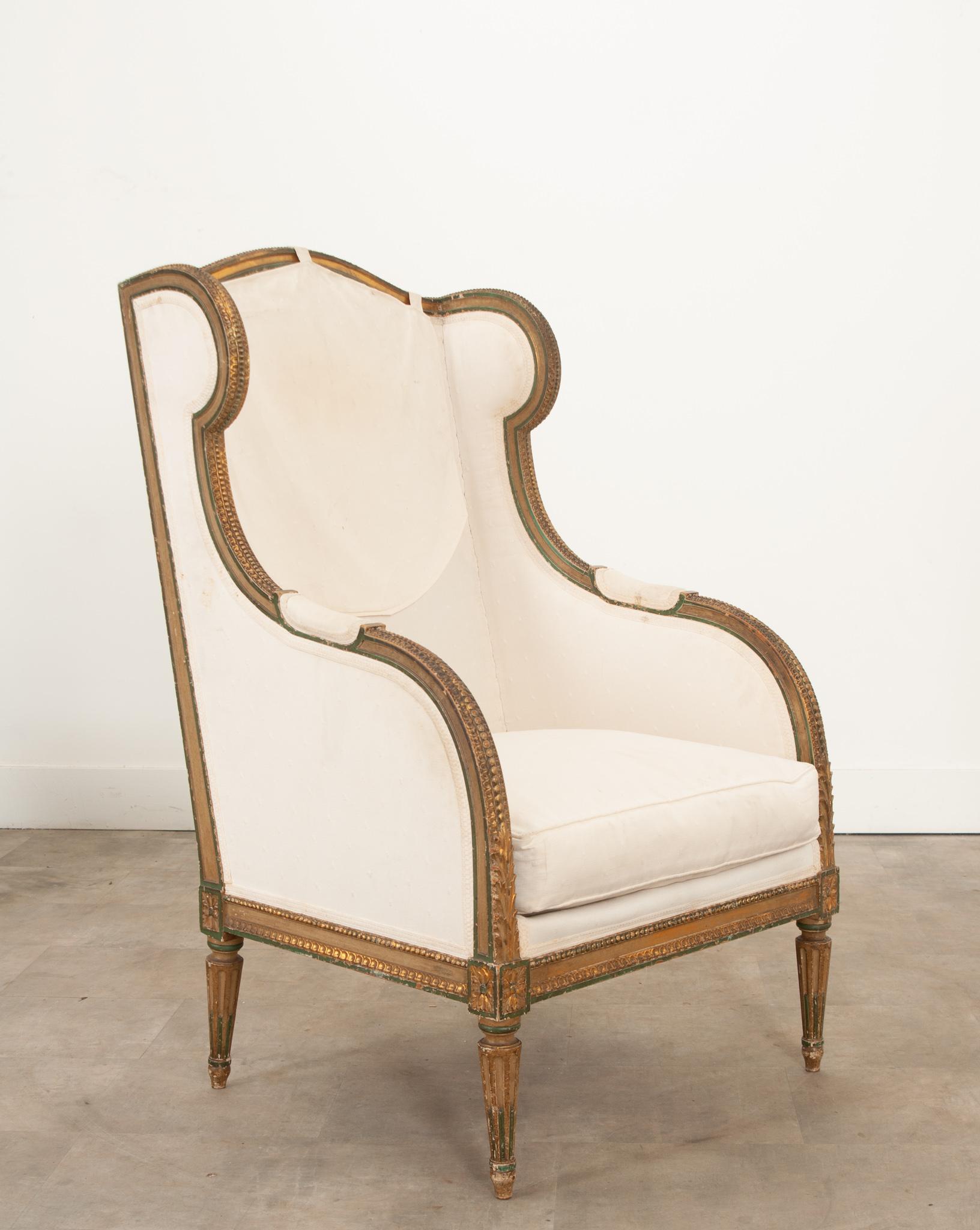 French 19th Century Louis XVI Bergere A Oreilles For Sale 8