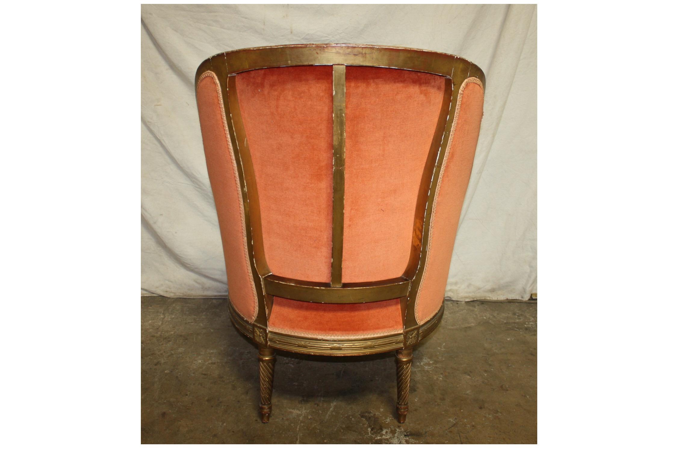 French 19th Century Louis XVI Bergere Chair In Good Condition In Stockbridge, GA