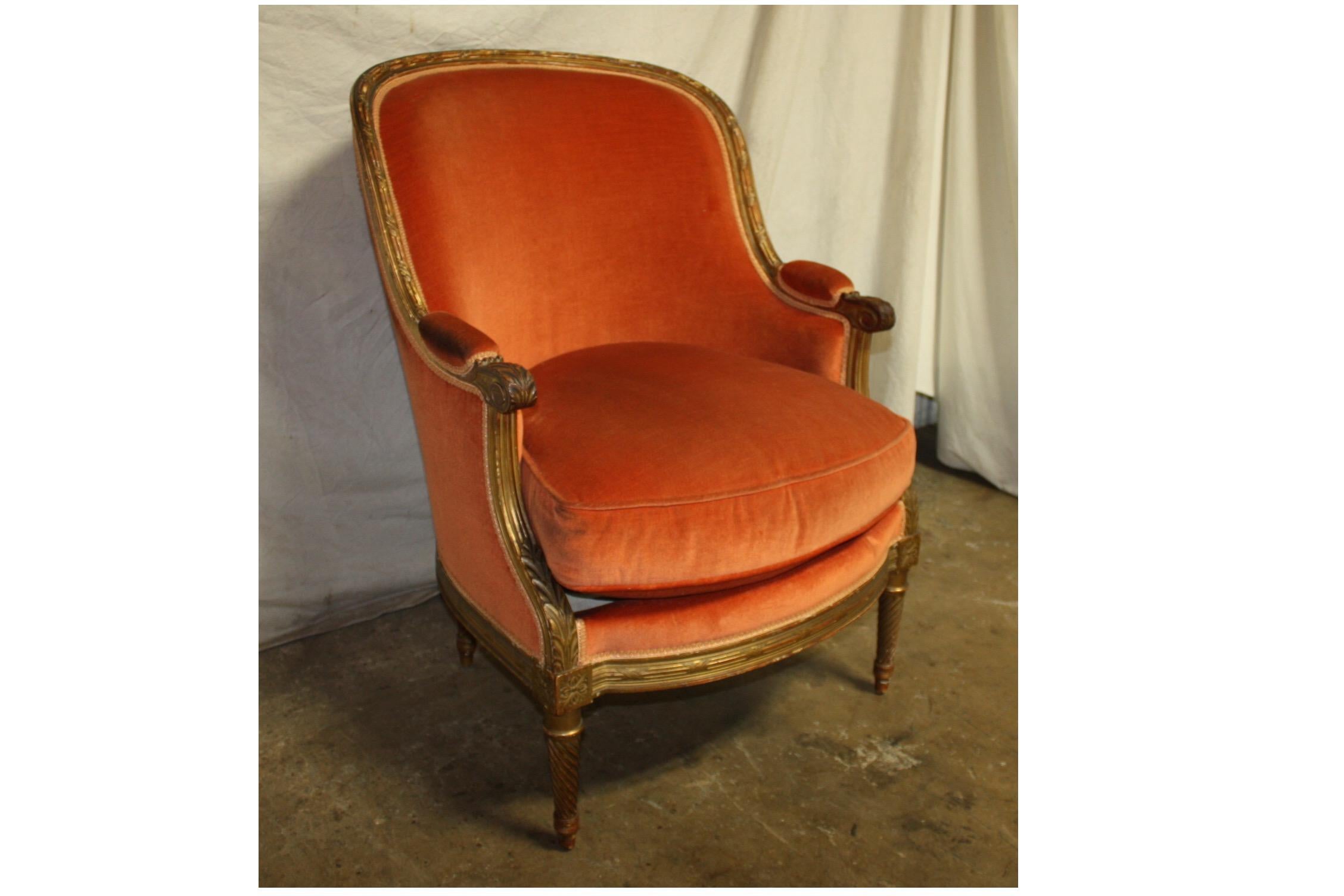 French 19th Century Louis XVI Bergere Chair 1