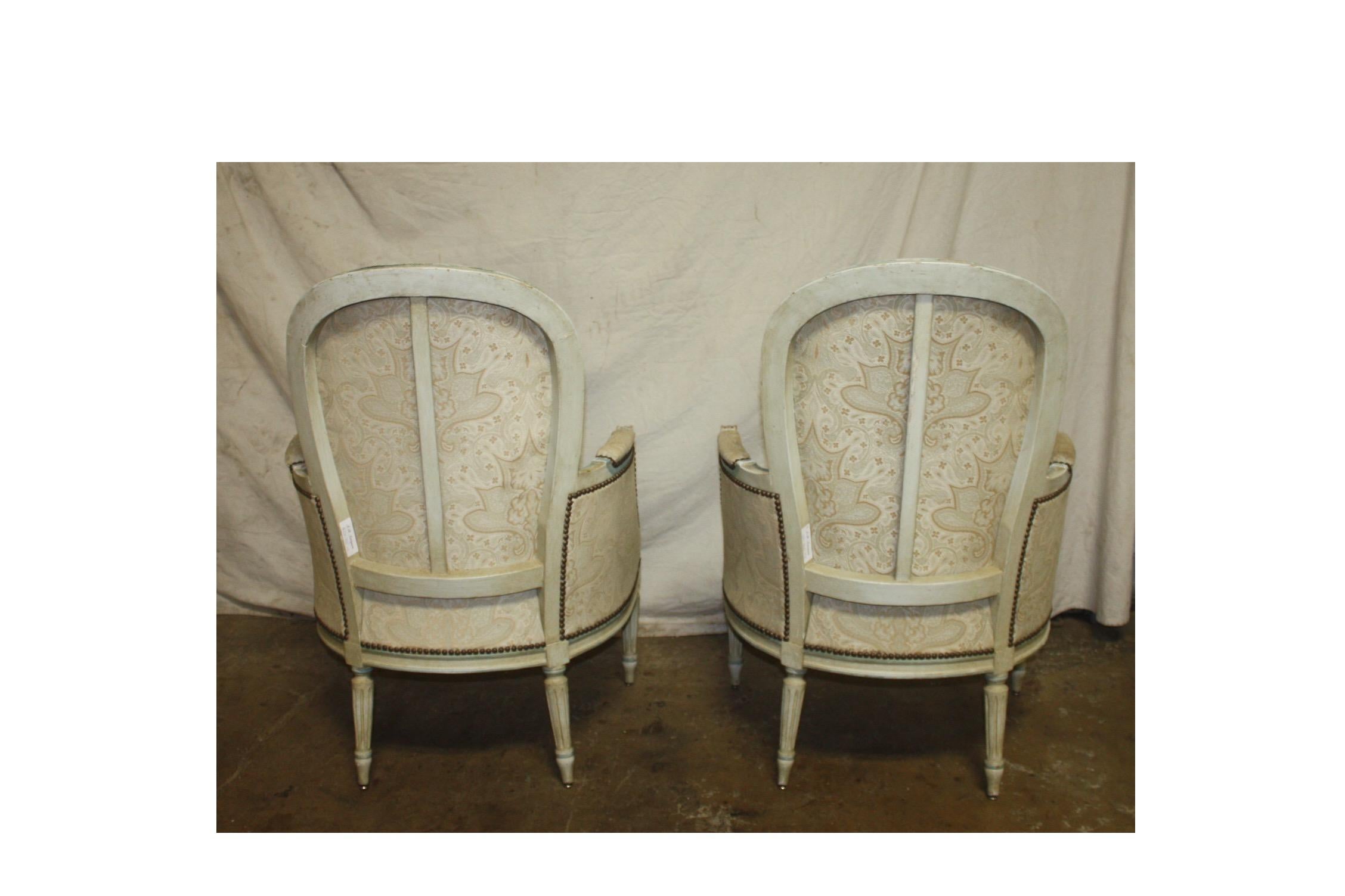 French 19th Century Louis XVI Bergère Chairs 3