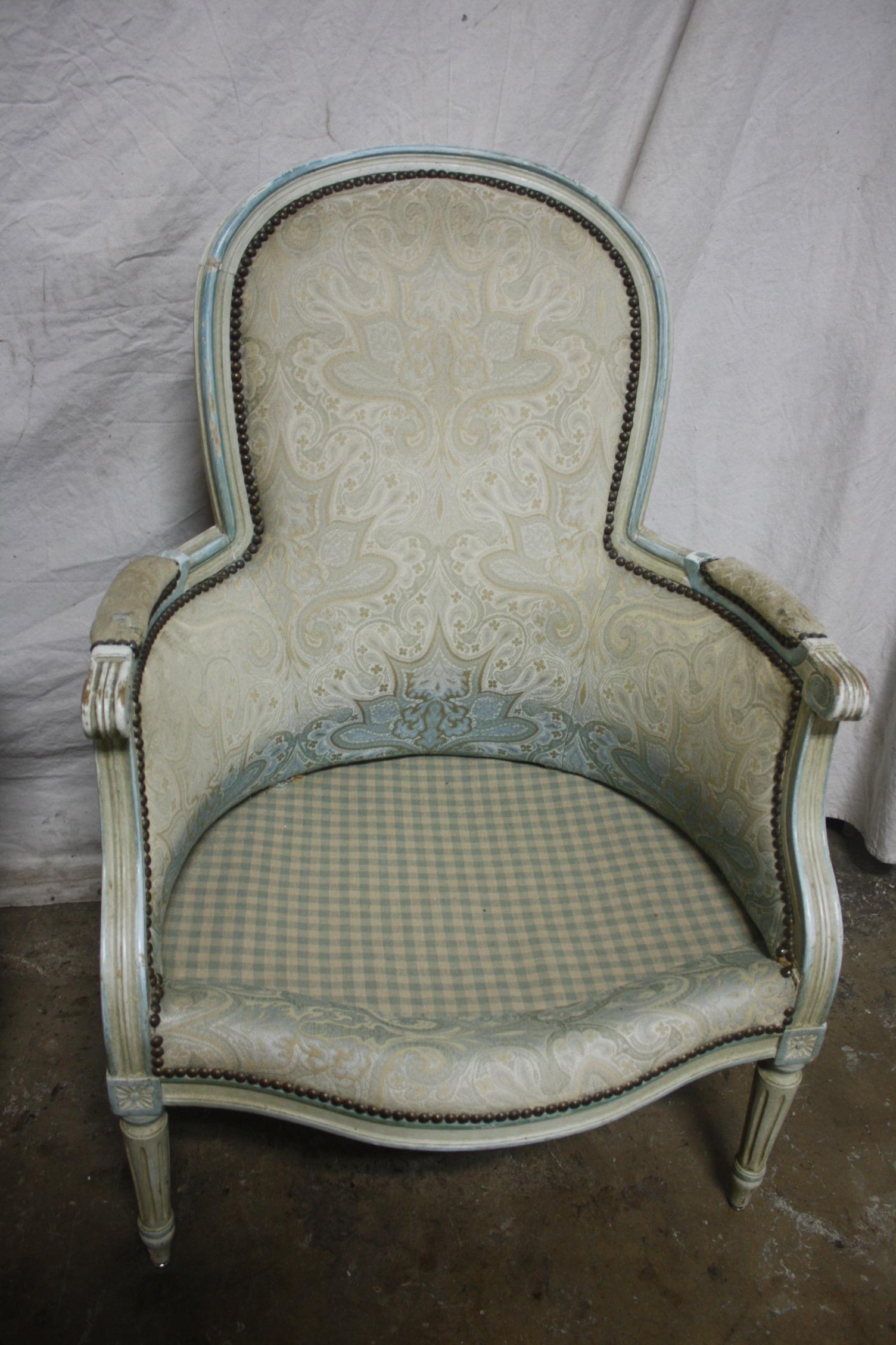 French 19th Century Louis XVI Bergère Chairs 4