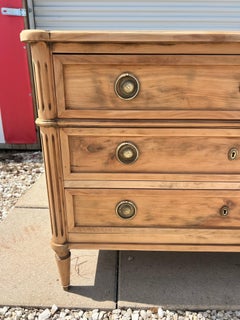French 19th Century Louis XVI Bleached Solid Walnut Commode