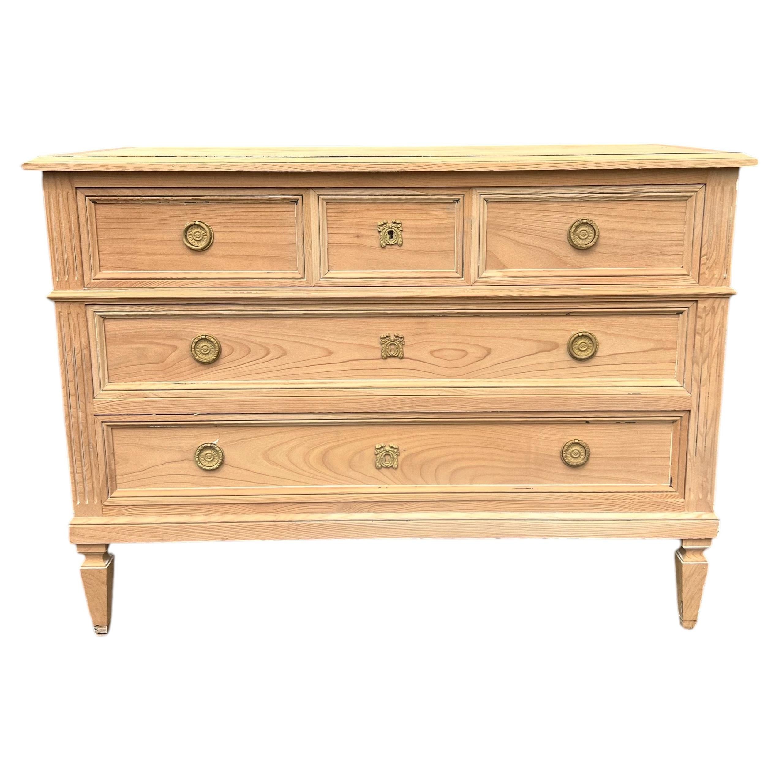 French 19th Century Louis XVI Bleached Walnut Chest of Drawers