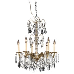 French 19th Century Louis XVI Bronze and Crystal Chandelier