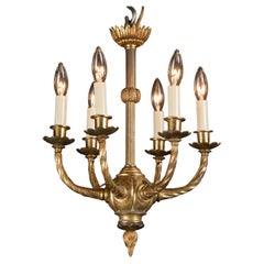 Lustre en bronze Louis XVI du 19ème siècle